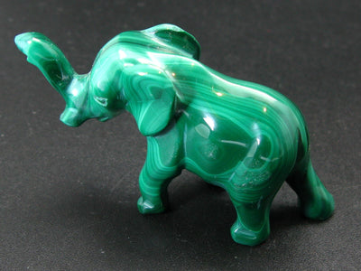Rich Vivid Vibrant Green Malachite Elephant Carving From Congo - 2.3"