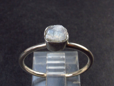 Natural Raw Glow From Inside Moonstone 925 Silver Ring - 1.6 Grams - Size 9