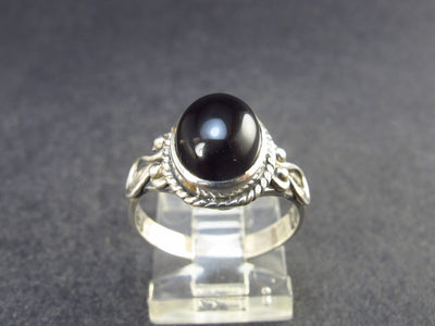 Black Onyx Sterling Silver Ring - Size 7 - 3.19 Grams
