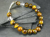 Tiger Eye & Quartz Genuine Bracelet ~ 7 Inches ~ 8mm Round Beads