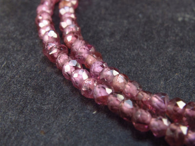 Natural Red Garnet Almandine Teardrop Shaped and Tiny Faceted Bead Necklace - 19.5" - 18.6 Grams