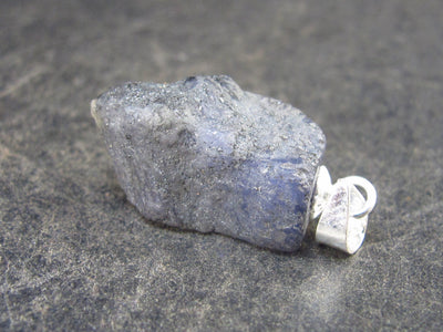 Natural Rough Tanzanite Gem Pendant In Sterling Silver From Tanzania - 2.3 Grams - 0.9"