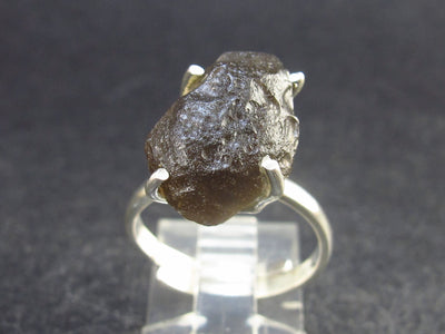 Rare Colombianite Pseudotektite Silver Ring from Colombia - Size Adjustable - 4.5 Grams
