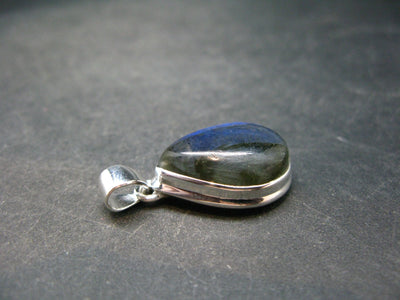 Faceted Labradorite Pendant In 925 Sterling Silver From Madagascar - 1.8'' - 9.1 Grams