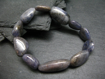 Tanzanite Genuine Bracelet ~ 7 Inches ~ Large Tumbled Beads