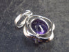 Genuine Rich Purple Faceted Oval Amethyst Sterling Silver Pendant From Brazil - 0.9" - 2.16 Grams