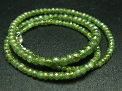 Gem Demantoid Green Garnet Necklace Beads - 18"