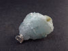 Rare Raw Blue Euclase Gem Crystal Silver Pendant from Brazil - 1.1" - 5.79 Grams