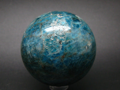 Large neon blue Apatite sphere from Madagascar- 311.2 GRAMS - 2.2"