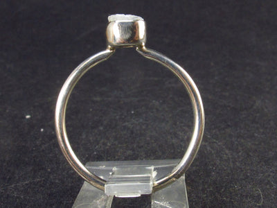 Natural Raw Glow From Inside Moonstone 925 Silver Ring - 1.6 Grams - Size 9