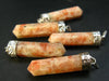 Lot of 5 Natural Sunstone Pencil Point Pendant from India - 1.9"