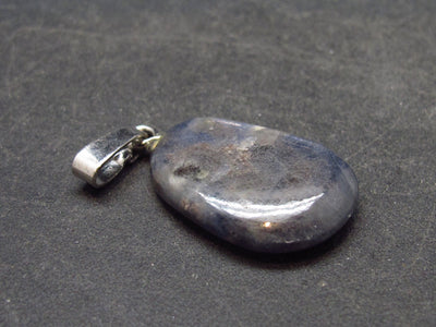 Gem Blue Sapphire Corundum Crystal Silver Pendant From Sri Lanka - 1.2" - 15.2 Carats