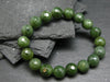 Jade Nephrite Genuine Bracelet ~ 7 Inches ~ 10mm Facetted Beads