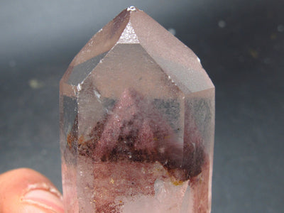 Phantom Hematite in Quartz Crystal From India - 2.3"