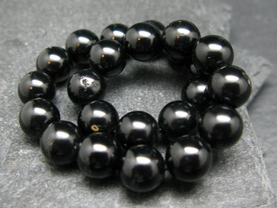 Black Spinel Genuine Bracelet ~ 7 Inches ~ 8mm Round Beads