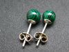 The Most Classic Earring Styles!! Natural 6mm Round Ball Malachite Gemstones 925 Silver Stud Earrings