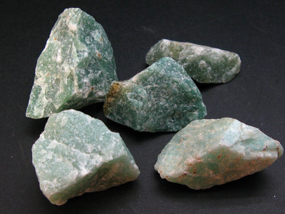 Indian Jade!! Lot of 5 Natural Raw Green Aventurine Stone from Brazil