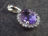 Genuine Faceted Oval Amethyst Sterling Silver Pendant From Brazil - 0.8" - 1.90 Grams