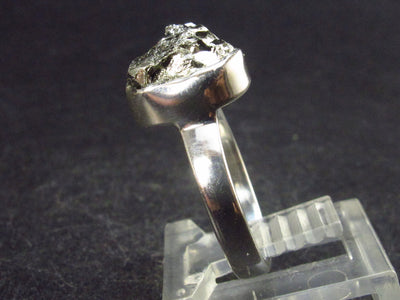 Cute Raw Pyrite Silver Ring From Peru - Size 6.5 - 3.4 Grams