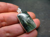 Natural Polished Seraphinite Clinochlore Angels Wings Silver Pendant from Russia - 1.5" - 6.6 Grams