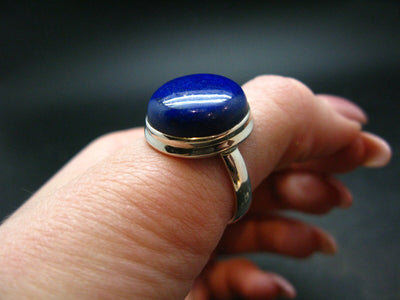 Lapis Lazuli Silver Ring From Afghanistan - 8.3 Grams - Size 11