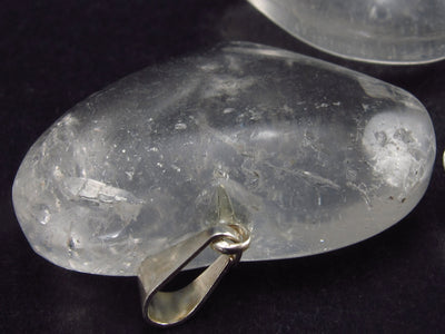 Lot of Three Natural Heart Shaped Clear Quartz Crystal Pendants from Brazil
