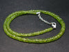 Gem Olivine Peridot Rondelle Beads Necklace From Pakistan - 18.1"