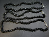 Set of Three Black Tourmaline Schorl Free Form Bead Necklace from Brazil - 17.5"