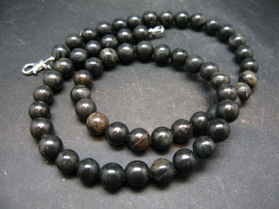 Rare ISUA Stone Necklace Beads from Greenland - 18" - 8mm Round Beads