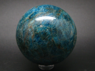 Large neon blue Apatite sphere from Madagascar- 311.2 GRAMS - 2.2"
