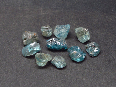 Lot of 10 Blue Zircon Gem Crystal From Cambodia - 25.0 Carats