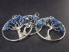 Set of 3 Natural Blue Kyanite Tree of Life Pendants