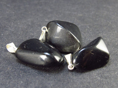 Set of 3 Natural Black Onix Pendant From Brazil