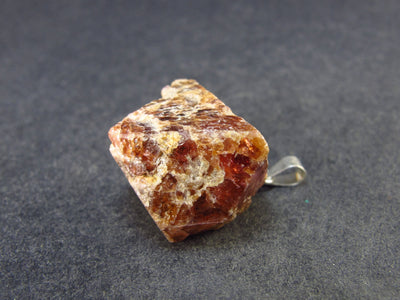 Octahedron Pink Spinel Crystal Silver Pendant From Tanzania - 0.9" - 35.7 Carats