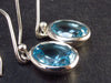 Faceted Natural Sky Blue Topaz Dangle 925 Silver Earrings from Brazil - 1.2" - 4.9 Grams