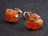 Natural Raw Shiny Sunstone Studs Earrings In Sterling Silver - 0.6"