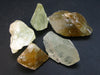 Lot of 5 Natural Green Brownish Rough Calcite from Mexico
