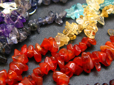 Bright and Happy! Fantastic Set of Three Natural 7 Chakra Balancing Multicolor Gems Freeform Bead Necklace - 20"