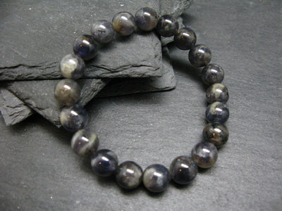 Iolite Cordierite Genuine Bracelet ~ 7 Inches ~ 10mm Round Beads